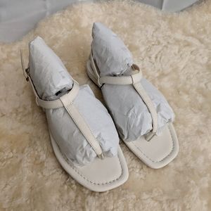 J. Crew Abbie Ankle Strap Thong Leather Sandals 6